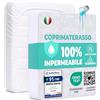 Flowen Coprimaterasso Matrimoniale Impermeabile 150x190 cm Lenzuolo con Angoli Bianco in Cotone e Microfibra Protezione per Letto Salva Materasso Traversa Traspirante Anallergico Lavabile in Lavatrice