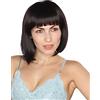 Prettyland parrucca da donna naturale opaca corta caschetto tutti i giorni Black nero C411