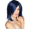 Prettyland blu scuro nero misto striato lunghezza media parrucca dritta con frangia morbida e volume pieno C305