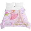 Chickwing Chickwin Trapuntino Copriletto Trapuntato Matrimoniale Singolo, Ragazza Balletto Goffrato Autunno Coperta Primaverile Estivo Trapunta Coperta Leggera per Camera da Letto (Fiore Rosa,180x220cm)