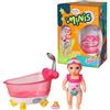 BABY born Minis Playset Vasca da bagno con Amy 906101 - Bambola da 6.5 cm con accessori e corpo mobile per un gioco realistico - Adatto a bambini dai 3 anni in su