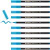 Edding 1340 - 85 - Confezione da 10 Pennarelli con punta di pennello, Tratto Variabile, colore blu Celeste