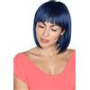 Prettyland parrucca da donna naturale opaca corta caschetto tutti i giorni blu nero mescolato C442