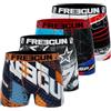 FREEGUN Boxer Bambino, sport, Mutande Ragazzo, da corsa, durevole e traspirante, set di 4, Blu, Nero, Arancione, Bianco, Taglie 8-10 anni