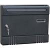 NBrand Cassetta Postale Condominio Silver Antracite Orizzontale Slim 36,6x6,5x29h (Antracite)