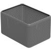 Rotho Madei Cestino di Stoccaggio, Plastica (PP Riciclato) senza BPA, Grigio (Antracite), 13 L, 32.6 x 23.8 x 18.8 cm