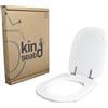 king seat Copriwater in MDF, serie Tesi della Ideal Standard, Bianco con cerniere in ottone cromato.
