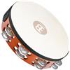 Meinl Percussion TAH2A-AB - Tamburello in legno con pelle e 2 file di sonagli d'alluminio nel telaio, diametro: 25,40 cm (10''), colore marrone African