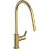 Ideal Standard - Gusto Miscelatore cucina, Bocca alta tonda, con cartuccia FirmaFlow, bocca girevole a 360°, facile da installare con fissaggio EasyFix+, Brushed Gold