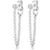 Elli Orecchini con catena, Donna, Filigrana elegante, Cristalli Swarovski, Argento 925