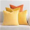 MIULEE Federe per Cuscini Morbide Fodere per Cuscino Decorativi Quadrati Primaverile Morbide Copricuscini in Velluto a Coste a Righe Confezione da 4 per Casa Divano Camera da Letto 50x50 cm Arancione