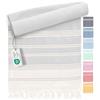 Fit-Flip Telo hammam, asciugamano mare cotone antisabbia XXL | Grigio Chiaro, 200x200cm Diamond, asciugatura rapida, teli sauna fouta, asciugamani spiaggia ideale come sarong e per doccia