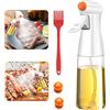 KoGiio Spruzzatore di Olio, 7 Oz / 200 ml Dispenser Spruzzatore di D'oliva Olio, con 2 Ugelli, con Pennello, Nebulizzatore Olio/Aceto, Bottiglia Spray per Olio per Cucinare/BBQ/Pasta/Insalata-Bianco