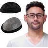 Lordhair Protesi Capelli Uomo, Pelle Super Sottile da 0,03 mm Tutti con loop a V Parrucca da Uomo per Sistema Capillare da 8x10 Pollici Dimensione Della Base