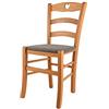 t m c s Tommychairs - Sedia modello Cuore per cucina bar e sala da pranzo, robusta struttura in Legno di faggio color miele e seduta rivestita in tessuto colore capriolo