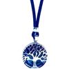 ASTER ALHELÍ Ciondolo dell'Albero della Vita Donna Uomo Placcato Argento Zamak - Collana di Pietre Naturali Colori Amuleto di Protezione - Ideale per idee Regalo (Ossidiana)