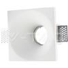 V-TAC VT-772 3653 Portafaretto LED da Incasso Quadrato GU10 e GU5.3 (MR16) Corpo in Gesso Bianco