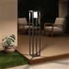 Paletto Lanterna Solare 80cm Nero con Sensore + Picchetto Colore Bianco Naturale 4.000K