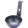 KitchenCraft Tazza per uova in camicia antiaderente per uova singole con gancio, metallo, nero, 7,5 x 16 cm