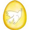 Uovo giallo in PVC da appendere con augurio pasquale - altezza 10 cm