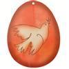 Uovo rosso in PVC da appendere con augurio pasquale - altezza 10 cm