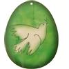 Uovo verde in PVC da appendere con augurio pasquale - altezza 10 cm