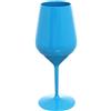 Goldplast Set 6 Bicchieri Calici da vino e Cocktail blu elettrico infrangibili lavabili 470cc