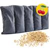 Amilian cuscino termico con noccioli di ciliegia, 55 x 20 cm, imbottito con noccioli di ciliegia, cuscino per bambini e adulti, ideale come cuscino da massaggio, fantasia a pois, colore: grigio