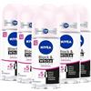 NIVEA Black & White Invisible Original Roll-on 6 x 50 ml, Deodorante Donna Efficace 72h, Deodorante Roll on Antitraspirante per Odori, Sudore, Residui, Irritazioni e Macchie su Tessuti Chiari e Scuri