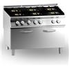Ristosubito Cucina a gas MDLR 6 fuochi Forno a gas Modello CL90120CFGB