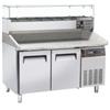 Banco Pizza Refrigerato 2 Porte Con Piano Granito e Vetrina Ingredienti 1/3 (5 x GN 1/3 + 1 x GN 1/2)