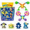 SUPERTHINGS RIVALS OF KABOOM Serie Neon Power, (1 Capitano Argento) e 2 Exoskeletons, Pack 4 da 6