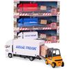 Toyland® 15cm (6) Set di veicoli Load & Go - Camion merci MAN con carrello elevatore e pallet - Giocattolo camion da trasporto - Scala 1:48 con costruzione in metallo e plastica - Età 3+ (Casuale)
