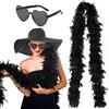 Funidelia | Boa di Piume Nera per Donna e Uomo Anni 20, Cabaret, Gangster,  Decenni - Nero, Accessorio per Costume