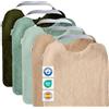 MIMUSELINA Set di 5 Bavaglini Neonato Impermeabili BLW in Spugna | Cotone Premium Oeko-Tex | Set Pappa Svezzamento Neonati | Grandi Bavaglini Asilo con Elastico al Collo | Realizzati a mano Spagna