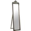 DRW Piede in Legno e Specchio in Argento 45 x 170 cm