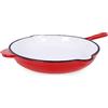 ECHTWERK Padella in ghisa con rivestimento smaltato, padella in ghisa, padella con due manici e beccuccio, adatta per forni, barbecue, induzione, crema, Ø 26,5 cm, rosso