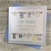 WHITE COTTON CARDS-Album Fotografico Realizzato a Mano, Motivo: Baby Shower! Time To Get Ready per Bundle of Joy-Scheda per stendibiancheria, Colore: Blu