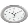 Hama - Orologio da parete radiocontrollato (30 cm, grande orologio da cucina, silenzioso, con grande quadrante, orologio analogico per soggiorno con batteria inclusa), colore: Argento