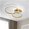 DELIPOP Plafoniera Led Soffitto Moderna, 42W 4700LM Creativo Rotondo Lampada da Soffitto in Acrilico, Oro Lampadario Camera da Letto per Soggiorno Cucina Sala da Pranzo, Bianco Freddo 6500K