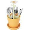 VIGAR - Scolapiatti - 4 scomparti - 30 x 30 x 35 - Flower Power - Utensile da cucina e scolapiatti - Bioplastiche del Riso - Arancione