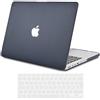 TECOOL Cover compatibile con MacBook Pro 13 Pollici Retina 2015 2014 2013 fine 2012 (A1502 A1425), Custodia Rigida Protettiva Sottile in Plastica e Copritastiera UE, Grigio-Nero