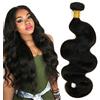 Muaby Body Wave Bundles Human Hair Matassa Capelli Veri Tessitura Capelli Naturali Umani Donna Capelli Umani Brasiliani Long Brazilian Virgin Hair Weave Bundles 100g 12 Pollici