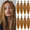 ACUTEBAO Pre-stretched Braiding Hair Professional Easy Crochet Braid Hair 26 Inch 8 Packs Hot Water Setting Soft Synthetic Braiding Hair Extension for Twist Senegalese Crochet Hair (26 inch, 27#)
