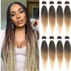 ACUTEBAO Pre-stretched Braiding Hair Professional Easy Crochet Braid Hair 26 Inch 8 Packs Hot Water Setting Soft Synthetic Braiding Hair Extension for Twist Senegalese Crochet Hair (26 inch, 1B/27/613)