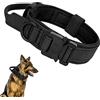 Ledeak Collare Tattico in Nylon con Maniglia di Comando e Fibbia in Metallo per Cane di Taglia Media e Grande - Addestramento (M, Nero)