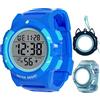 findtime Orologio sportivo digitale per bambini con 3 casse, impermeabile fino a 50 m, elettronico, per ragazze e ragazzi, età 5-12 anni, sveglia, cronometro, orologio da polso, retroilluminazione a LED,