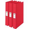 Rexel Choices, raccoglitore ad anelli A4, dorso da 25 mm, capacità 190 fogli, cartella portadocumenti, colore rosso, confezione da 3, 2115730
