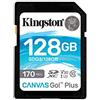 Kingston - Scheda di memoria SDXC Canvas Go Plus da 128 GB, 170 MB/s in lettura UHS-I, C10, U3, V30 (SDG3/128 GBET)