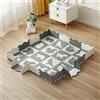 INTOMENG Tappeto gioco bambini Recinto per bambini con tappeto Tappeto puzzle Tappetino neonato per gattonare Tappeto gioco grande EVA Morbido e Antiscivolo 36 pezzi 142x142x1cm Modello 11